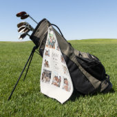 Bester Papa Personalisierte 12-Foto-Collage Golfhandtuch (Gras)
