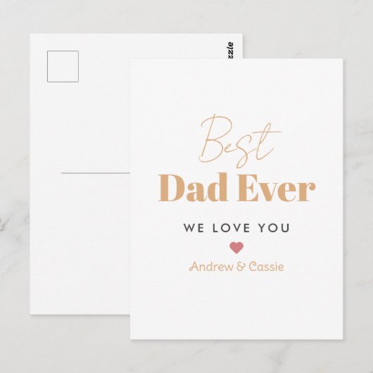 Bester Papa Postkarte (Vorne/Hinten)