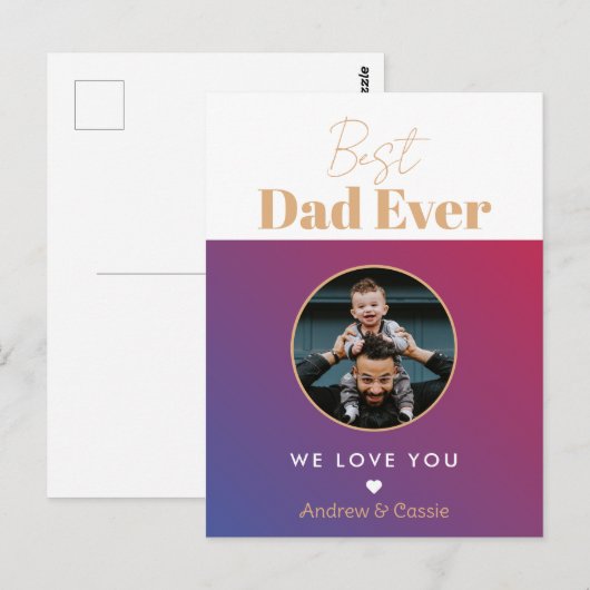 Bester Papa Postkarte (Vorne/Hinten)