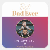 Bester Papa Quadratischer Aufkleber (Vorderseite)