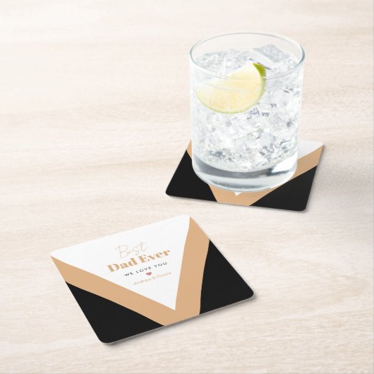 Bester Papa Rechteckiger Pappuntersetzer (Vor Ort)