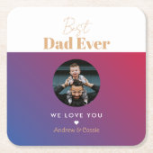 Bester Papa Rechteckiger Pappuntersetzer (Vorderseite)