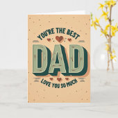 Bester Papa Retro Style Karte (Gelbe Blume)