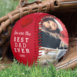 Bester Papa Rotes Herz 4 Foto Collage Baseball