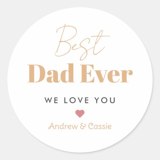 Bester Papa Runder Aufkleber (Vorderseite)