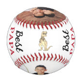 Bester Papa Saurus überhaupt Personalisierte Fotos Baseball (Rückseite)
