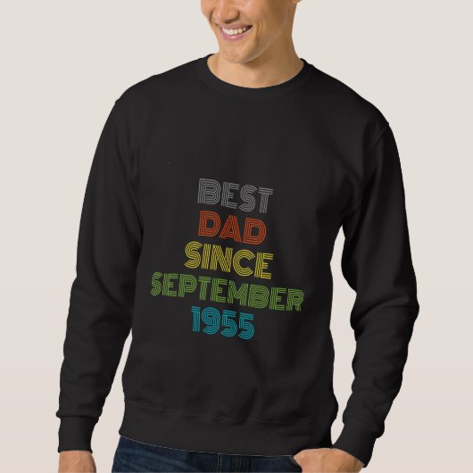 Bester Papa seit September 1955 Cooles Geschenk Sweatshirt (Vorderseite)