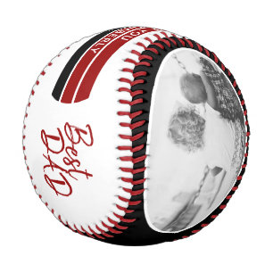 Bester Papa Skript Rot Schwarz Süß Vatertag Foto Baseball