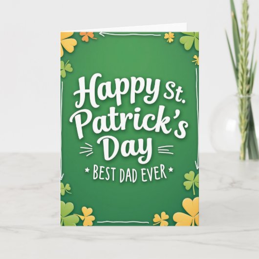 Bester Papa St. Patrick Tag Karte (Vorderseite)