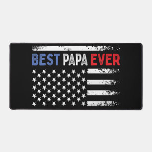 Bester Papa-Tag des Vaters mit amerikanischer Flag Schreibtischunterlage