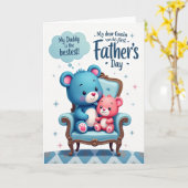 Bester Papa Teddybär Grußkarte Karte (Gelbe Blume)