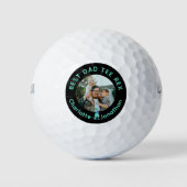 Bester Papa Tee Rex Benutzerfoto Kinder Namen Golfball (Vorderseite)