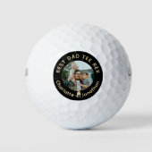 Bester Papa Tee Rex Individuelles Foto Lustig Golfball (Vorderseite)