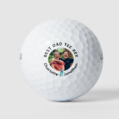 Bester Papa Tee Rex personalisiertes Kinderfoto un Golfball (Vorderseite)