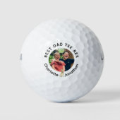 Bester Papa Tee Rex personalisiertes Kinderfoto un Golfball (Vorderseite)