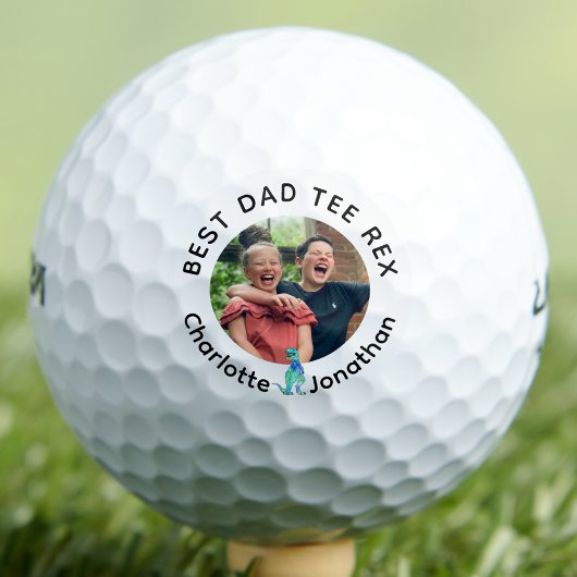 Bester Papa Tee Rex personalisiertes Kinderfoto un Golfball