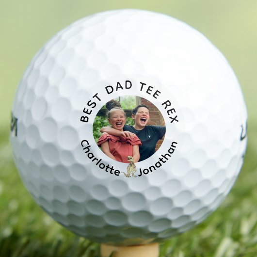 Bester Papa Tee Rex personalisiertes Kinderfoto un Golfball