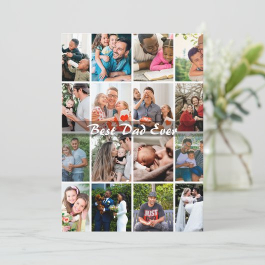 Bester Papa überhaupt 16 Foto-Collage Personalisie (Stehend Vorderseite)