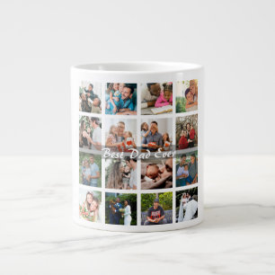 Bester Papa überhaupt 16 Foto-Collage Personalisie Jumbo-Tasse