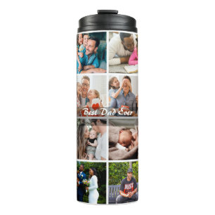 Bester Papa überhaupt 16 Foto-Collage Personalisie Thermosbecher