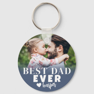 Bester Papa überhaupt Personalisiertes Foto Schlüsselanhänger