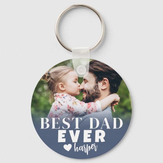 Bester Papa überhaupt Personalisiertes Foto Schlüsselanhänger (Vorderseite)