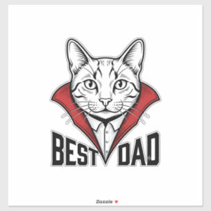 Bester Papa Vampir Katze Vintage Gravur Design_1 Aufkleber