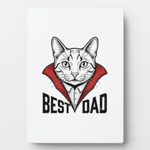 Bester Papa Vampir Katze Vintage Gravur Design_1 Fotoplatte