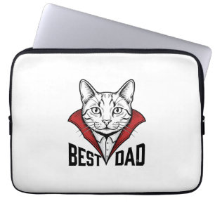 Bester Papa Vampir Katze Vintage Gravur Design_1 Laptopschutzhülle