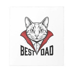 Bester Papa Vampir Katze Vintage Gravur Design_1 Notizblock