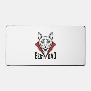 Bester Papa Vampir Katze Vintage Gravur Design_1 Schreibtischunterlage