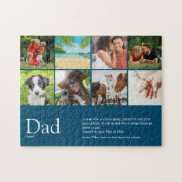 Bester Papa, Vater, Vater Definition 6 Foto Blau Puzzle