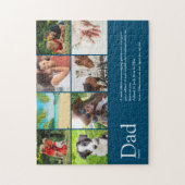 Bester Papa, Vater, Vater Definition 6 Foto Blau Puzzle (Vertikal)