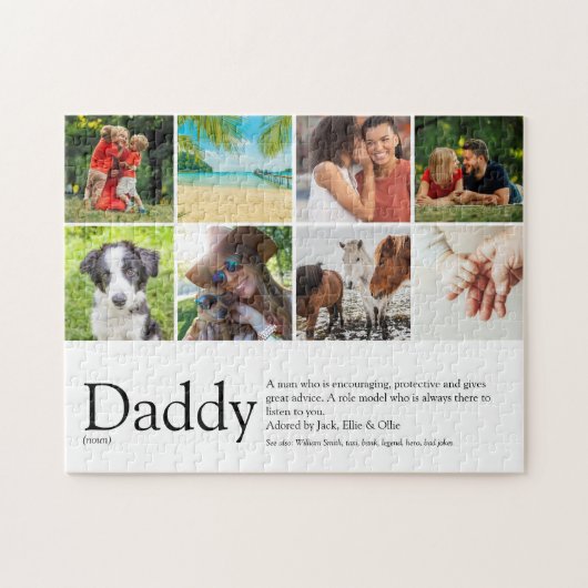 Bester Papa, Vater, Vater Definition 6 FotoCollage Puzzle (Horizontal)