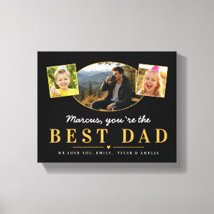 Bester Papa Vatertagsgeschenk von Kindern Foto Leinwanddruck