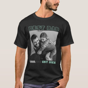 Bester Papa Vintage-Foto individuell zum Vatertag  T-Shirt