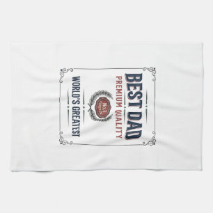 Bester Papa Vintage Gravur T-Shirt Design_1 Geschirrtuch
