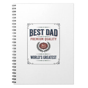 Bester Papa Vintage Gravur T-Shirt Design_1 Notizblock