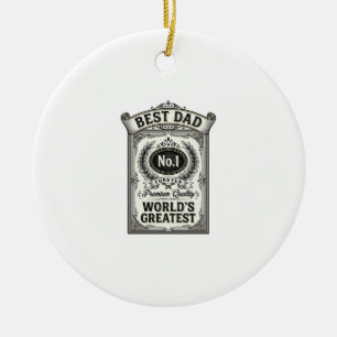 Bester Papa Vintage-Gravur Vatertag Keramik Ornament