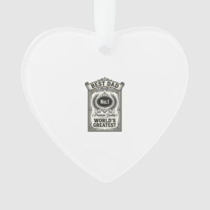 Bester Papa Vintage-Gravur Vatertag Ornament