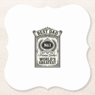 Bester Papa Vintage-Gravur Vatertag Untersetzer