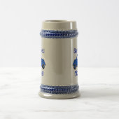 Bester Papa Vintage handgemalter blauer LKW Bierglas (Mittel)