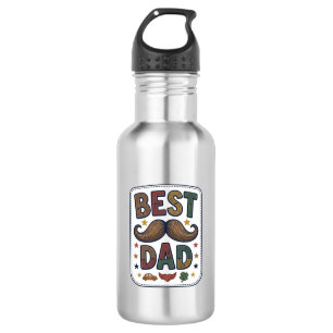 Bester Papa Vintage Schnurrbart Vektor Vater Desig Edelstahlflasche