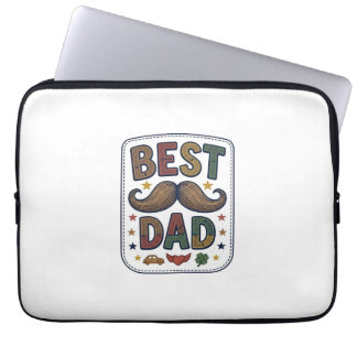 Bester Papa Vintage Schnurrbart Vektor Vater Desig Laptopschutzhülle