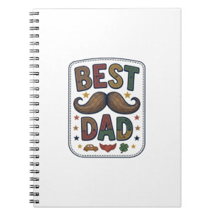 Bester Papa Vintage Schnurrbart Vektor Vater Desig Notizblock
