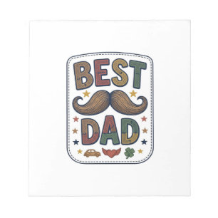 Bester Papa Vintage-Schnurrbart-Vektor-Vater-Desig Notizblock