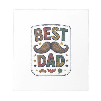Bester Papa Vintage-Schnurrbart-Vektor-Vater-Desig Notizblock