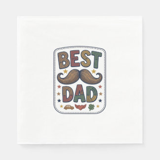 Bester Papa Vintage Schnurrbart Vektor Vater Desig Serviette