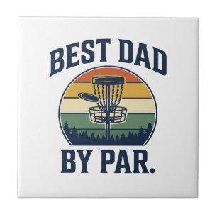 Bester Papa von Par Disc Golf Vintage-Sunset-Desig Fliese