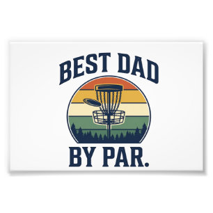 Bester Papa von Par Disc Golf Vintage-Sunset-Desig Fotodruck